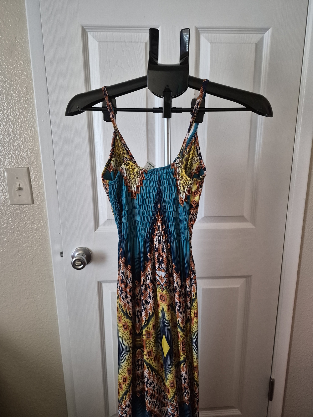 Tropiko Teal and Yellow Printed Maxi Dress - Picture 4 of 6